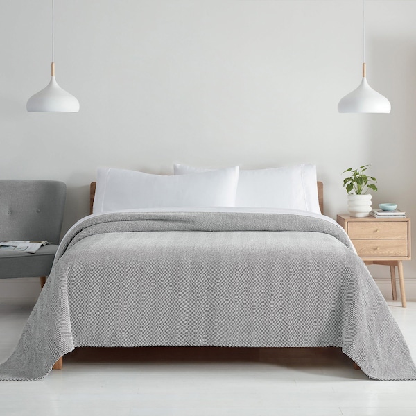 Monarch Brands Aston & Arden Chenille Blanket - Twin, Dark Grey P-BLT-CHN-TW-DG - main